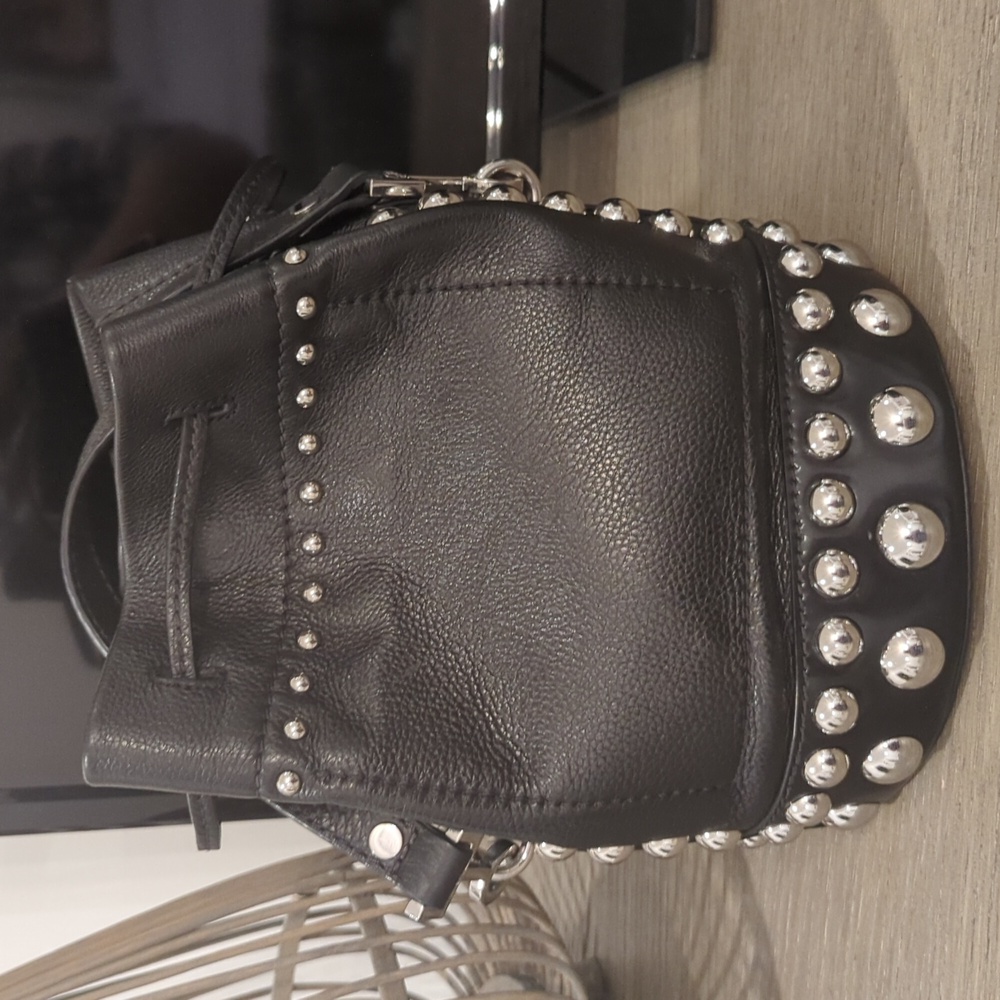 Kenzo Leather Silver Studded Bucket Bag - Picture 5 of 14